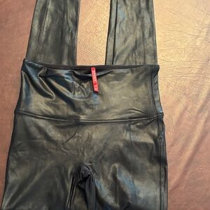 SPANX Black Faux Leather Leggings
